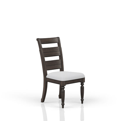 Silla auxiliar con respaldo de escalera y asiento tapizado - Café