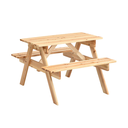 Durable Solid Wood Children's Dining Table And Chairs Set, Multi-Functional