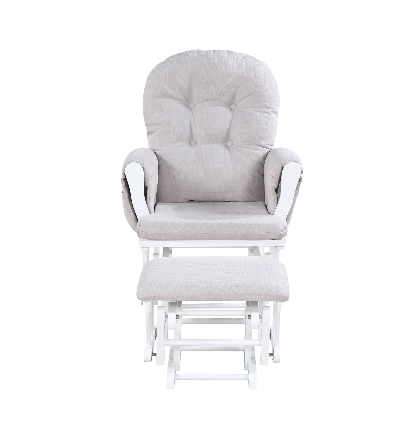 Mason - Planeador y otomana de madera blanca