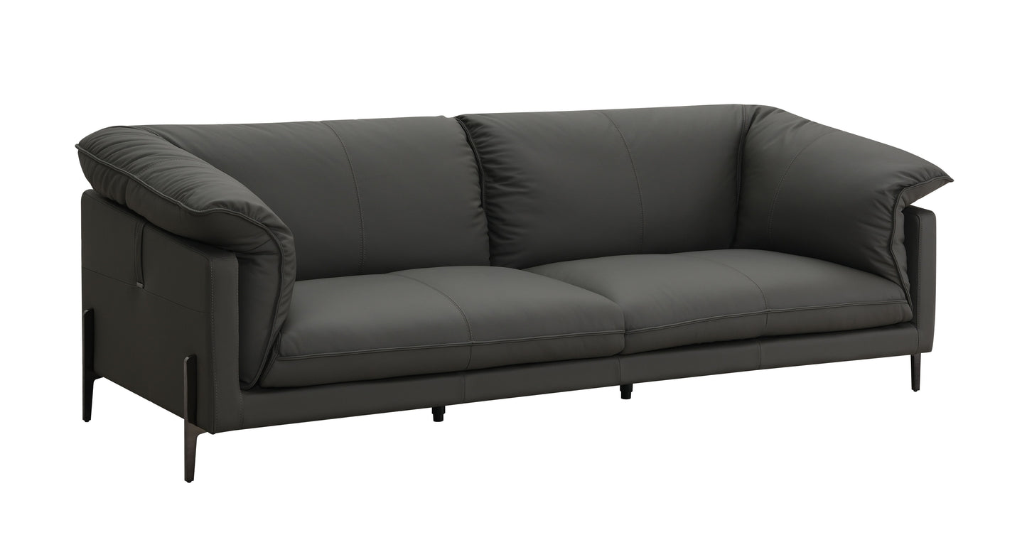 Tadi - Loveseat de cuero de grano superior - Negro