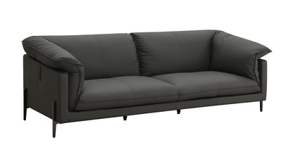 Tadi - Loveseat de cuero de grano superior - Negro