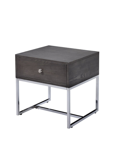 Iban - Mesa auxiliar - Roble gris/cromo