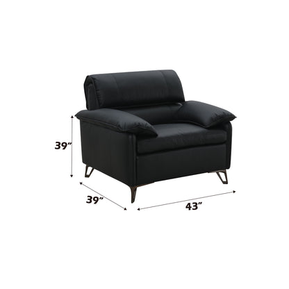Eilene - Silla de cuero de grano superior - Negro