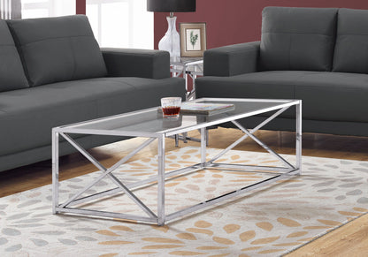Mesa rectangular contemporánea y moderna - Cromada