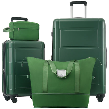 Juego de 2 maletas con ruedas giratorias extensibles, maleta ligera de ABS con cerradura TSA de 20"/28"