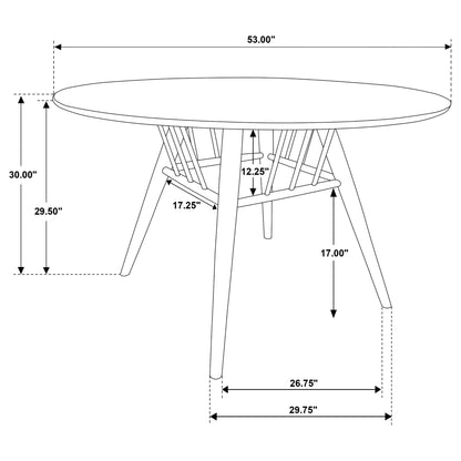 Shirley - 5 Piece Round Dining Table Set With Cushioned Chairs - Dark Walnut