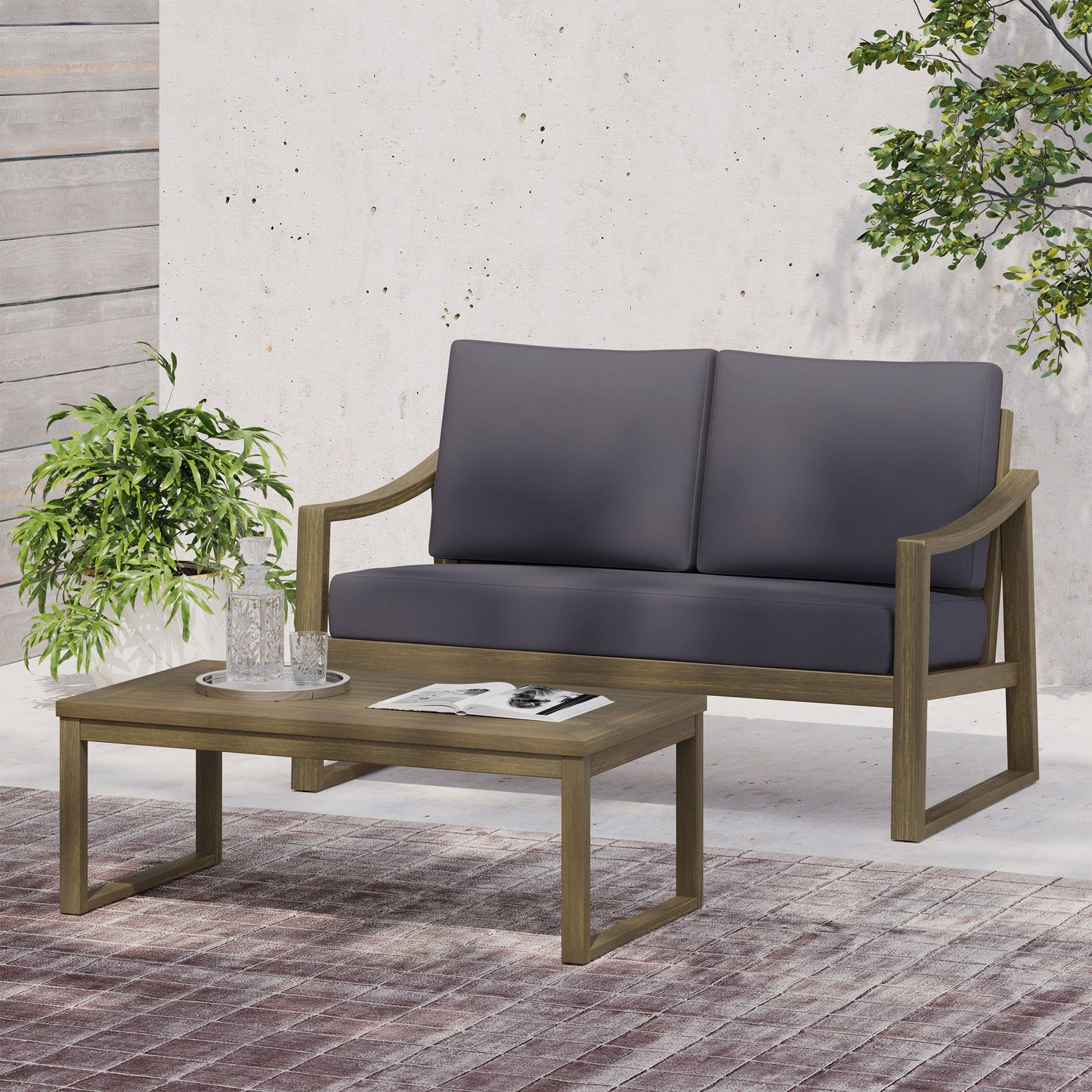 4 Person Outdoor Seating Group With Water Resistant Cushions