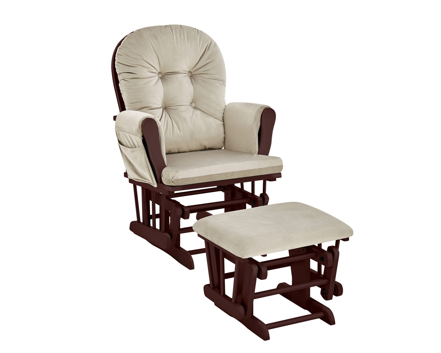Mason - Planeador y otomana de madera blanca