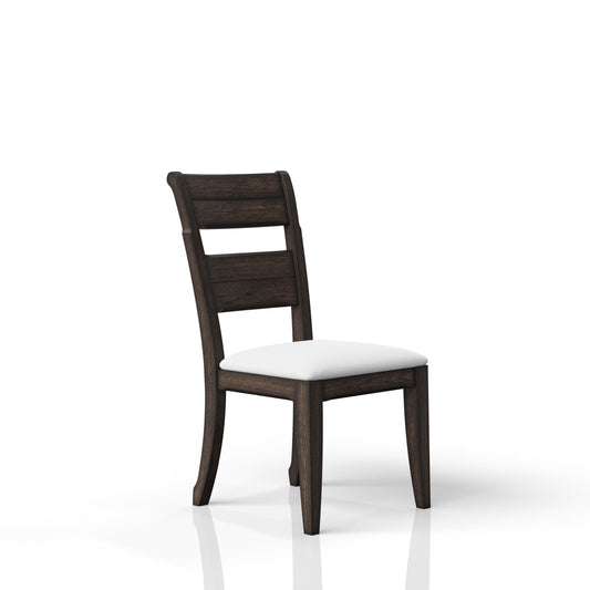 Silla lateral con asiento tapizado - Chocolate