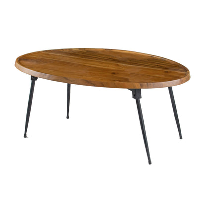 Mesa de centro ovalada - Marrón