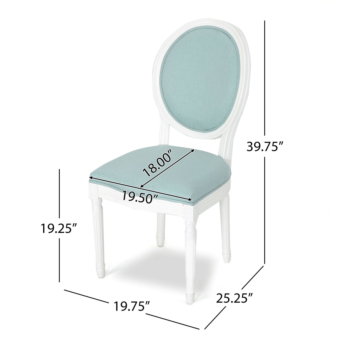 French Country Dining Chair Set With Round Backrest