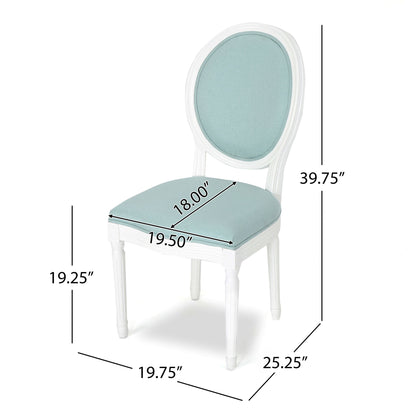 French Country Dining Chair Set With Round Backrest
