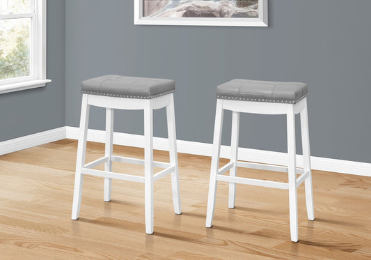 Cómodo taburete de bar, altura de barra, asiento tipo silla de montar, estilo transicional (juego de 2)