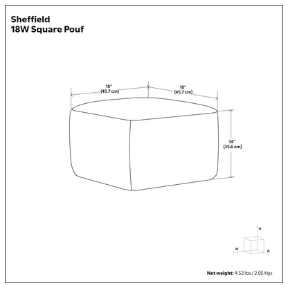 Sheffield - Puf cuadrado hecho a mano