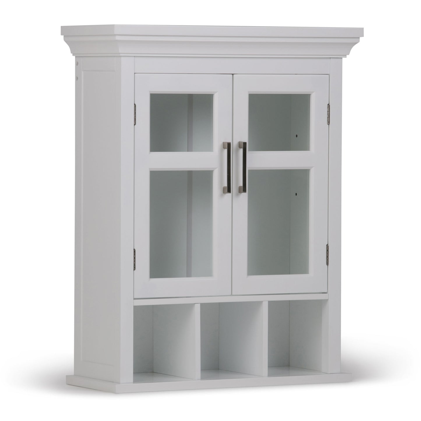 Avington - Armario de pared de dos puertas con compartimentos - Blanco puro