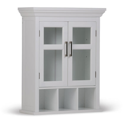 Avington - Armario de pared de dos puertas con compartimentos - Blanco puro