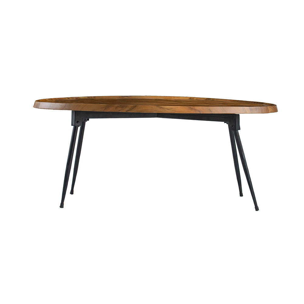 Mesa de centro ovalada - Marrón