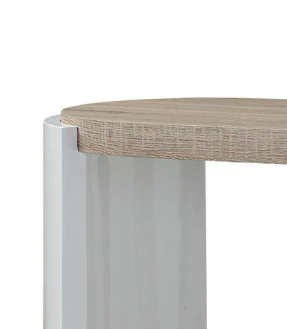 Zoma - Mesa de sofá de alto brillo - Roble/Blanco