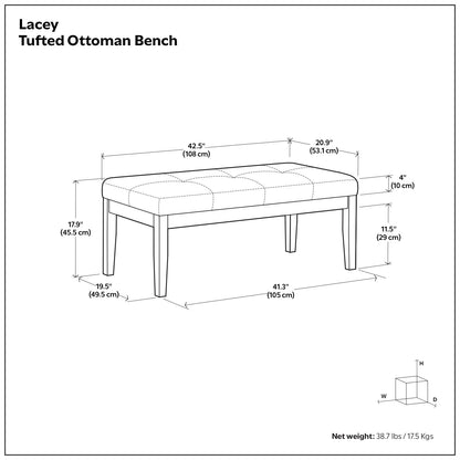 Lacey - Banco otomano tapizado con mechones