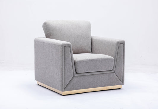 Valin - Silla de lino para sala de estar - Gris