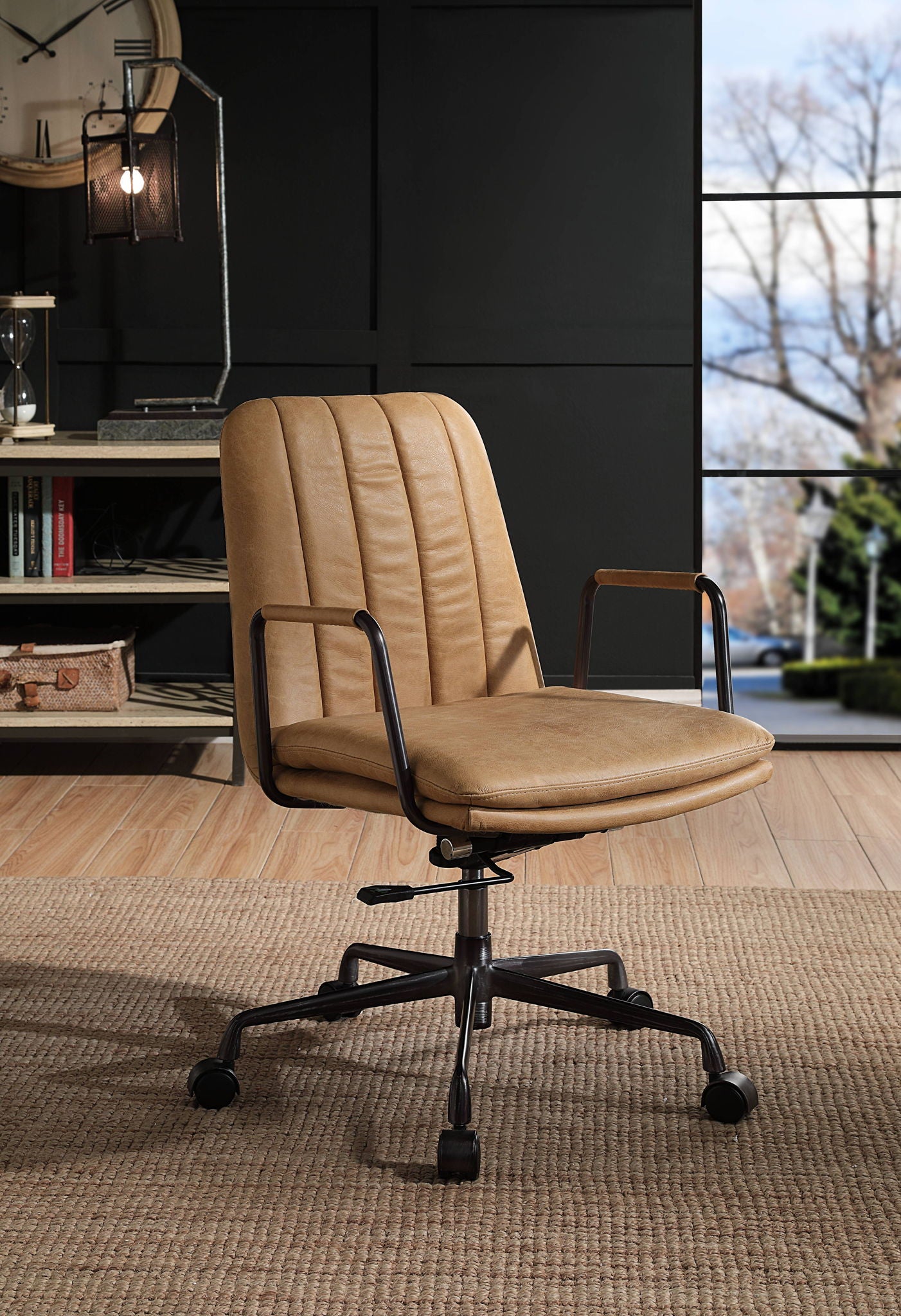 Eclarn - Silla de oficina de cuero de grano superior - Marrón