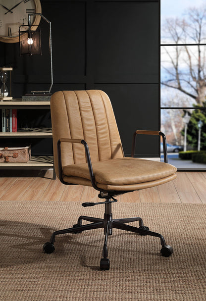 Eclarn - Silla de oficina de cuero de grano superior - Marrón