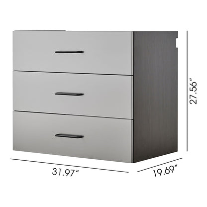 Astro Series - Wall Mounted Base, Drawer Storage Cabinet With Soft Closing Features - Metallic Gray