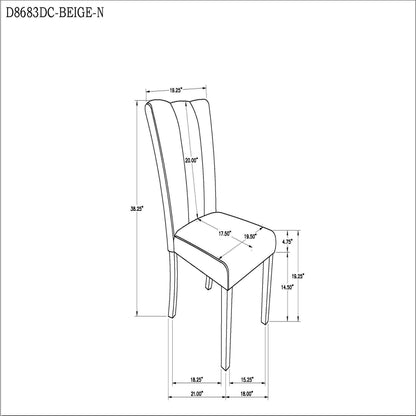 Silla de comedor Stone (juego de 2) - Beige