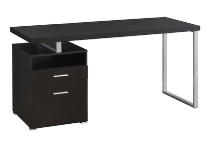 Escritorio para computadora de oficina en casa, portátil, configuración izquierda-derecha, cajones de almacenamiento, contemporáneo y moderno.