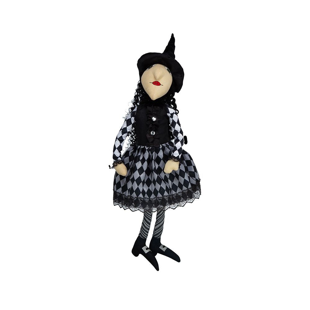 Decoración de bruja sentada de Halloween - Negra