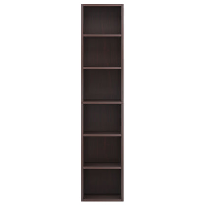 6 Tier Narrow Corner Cube Bookcase Storage, Freestanding Shelf With Open Cubes For Living Room