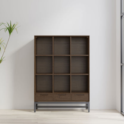 Banting - Librería de 9 cubos con cajones - Marrón nogal