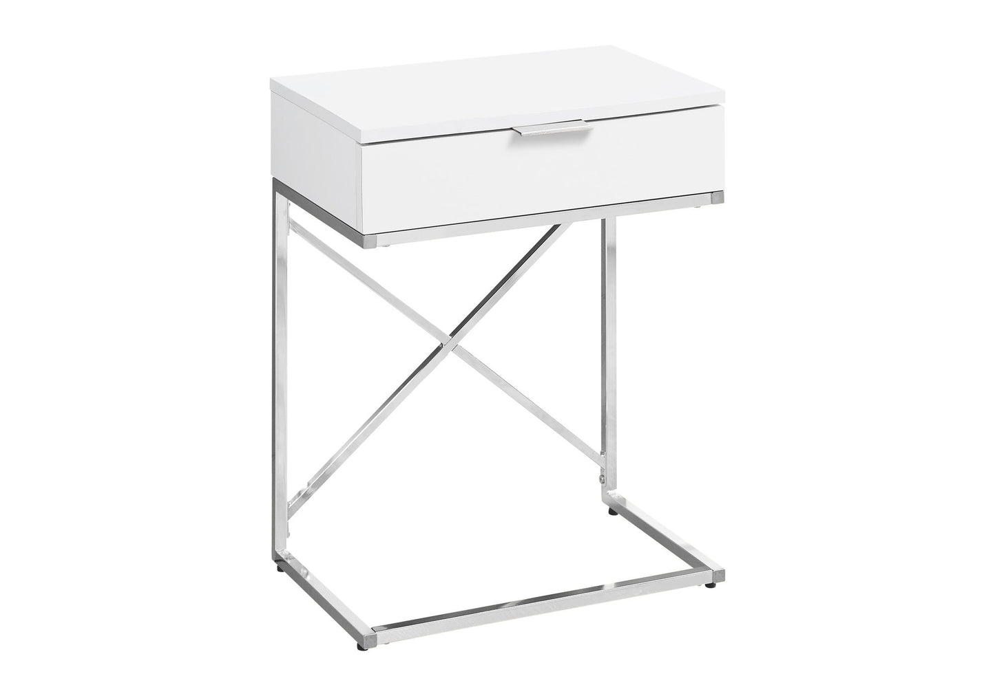 Mesa auxiliar con cajón, amplia superficie, contemporánea y moderna.