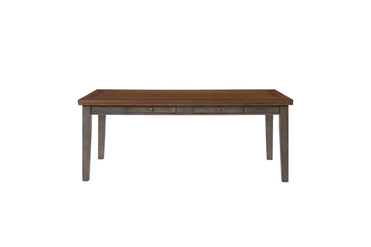 Mesa de comedor informal de dos tonos con seis cajones - Gris