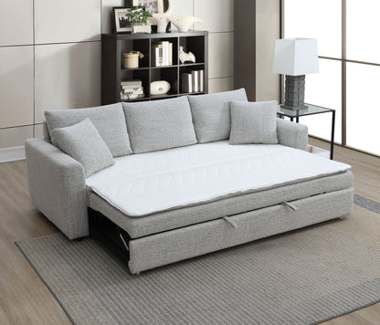Connie - Sofá cama seccional de bouclé con dos cojines - Beige
