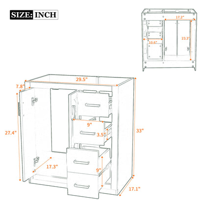 Retro Style Bathroom Vanity With 3 Drawers & Soft-Closing Doors