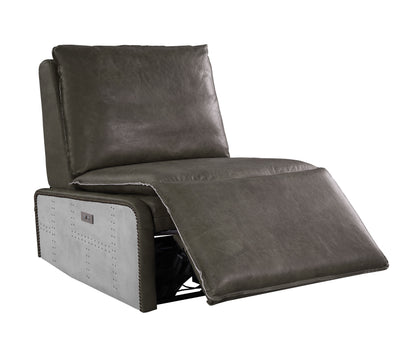 Metier - Sillón reclinable eléctrico - Gris/Aluminio