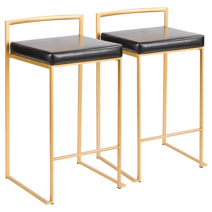 Taburete de bar Fuji de diseño contemporáneo y glamuroso (juego de 2)