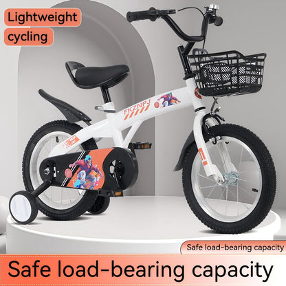 Fkznpj - Bicicleta deportiva para niños de 18" con ruedas de entrenamiento y soporte. Sillín ajustable. Ideal para niños y niñas de 5 a 10 años. Altura de 39 a 49". Disponible en varios colores.