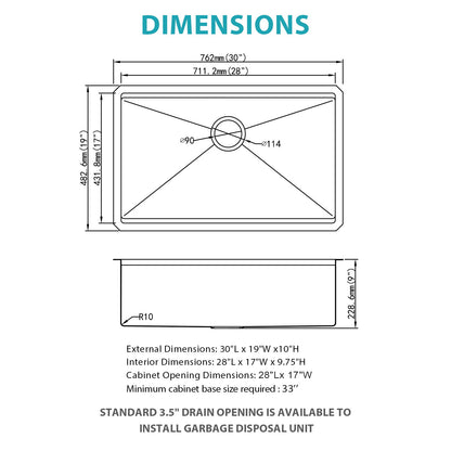 Stainless Steel Undermount Kitchen Sink With Workstation