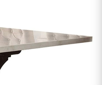 Gerardo - Dining Table - White Marble / Weathered Espresso