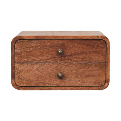 Curved Wall Mounted Bedside Nightstand