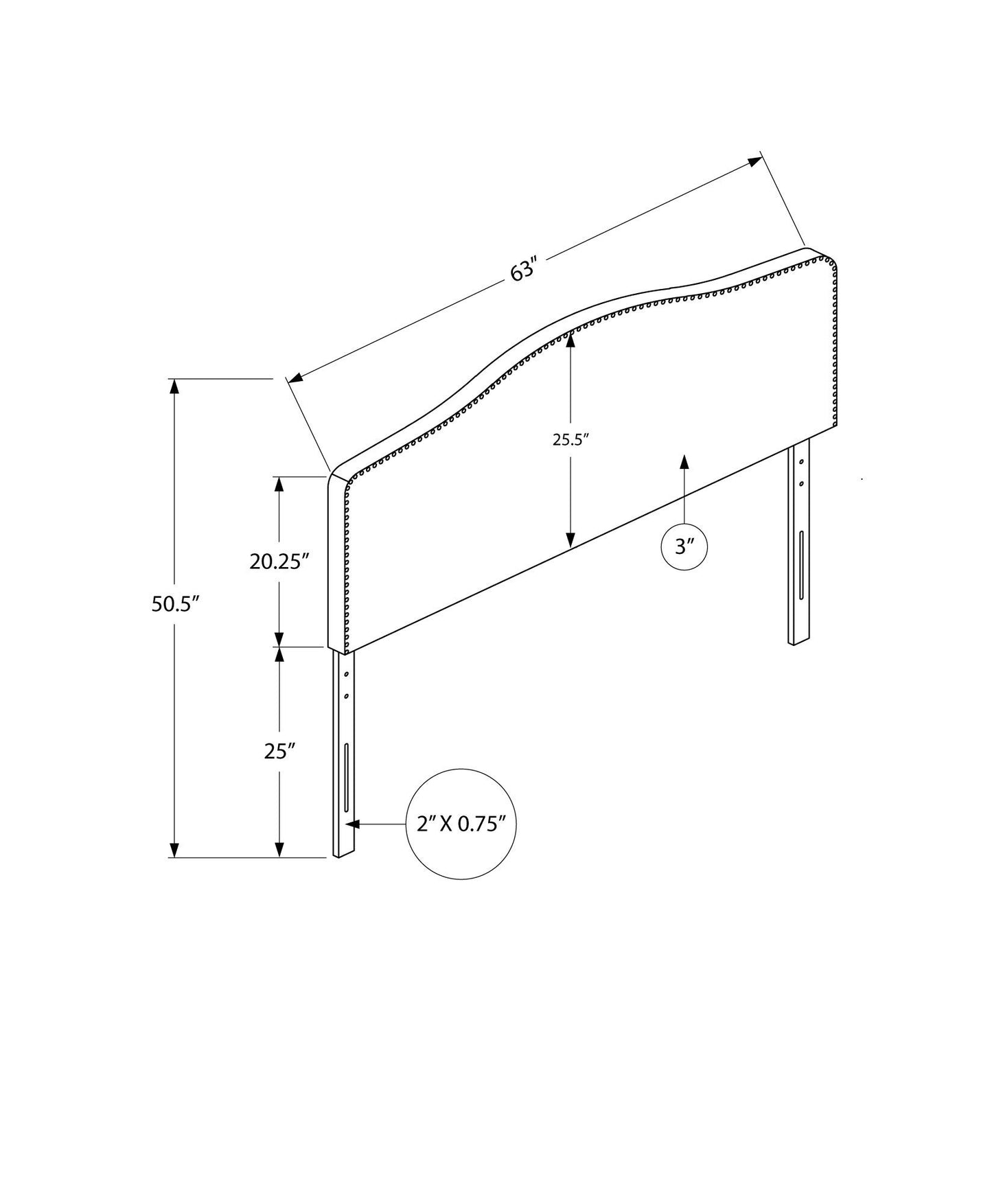 Cabecera de cama tamaño queen, tapizada, estilo transicional, gris