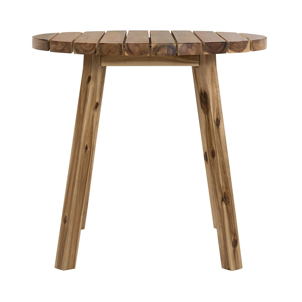 Mesa de comedor redonda de madera maciza - Madera natural/Marrón