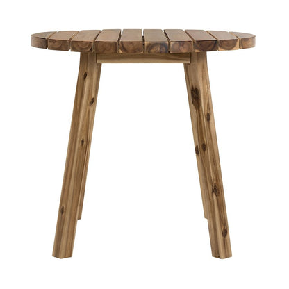 Mesa de comedor redonda de madera maciza - Madera natural/Marrón