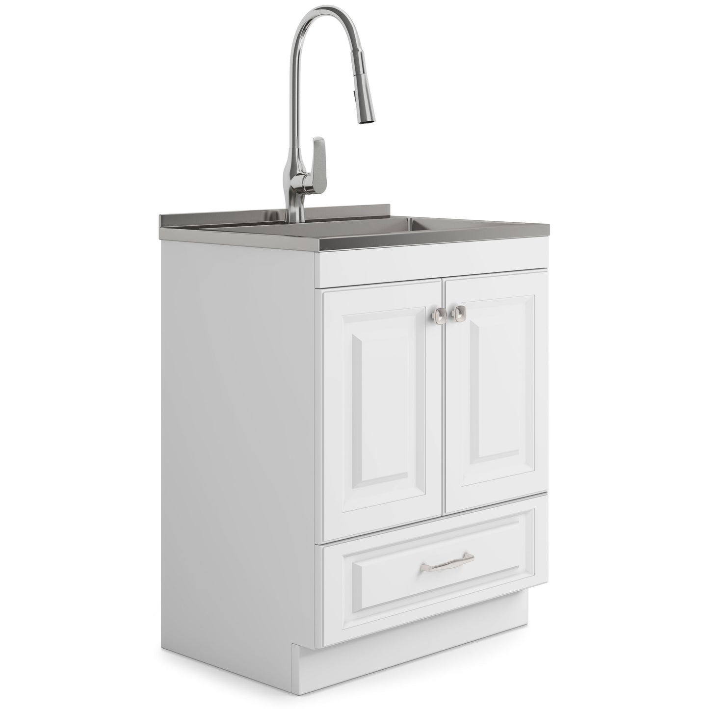 Lawrence - Mueble de lavandería con grifo y fregadero de acero inoxidable