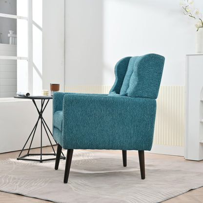 Sillón moderno con acento tapizado y relleno de espuma, cómodo sillón de lectura, moderno de mediados de siglo con tela de chenilla, sillón para sala de estar y dormitorio.