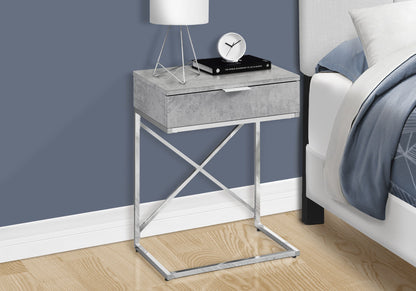 Mesa auxiliar con cajón, amplia superficie, contemporánea y moderna.