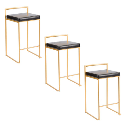 Taburete de bar Fuji de diseño contemporáneo y glamuroso (juego de 2)