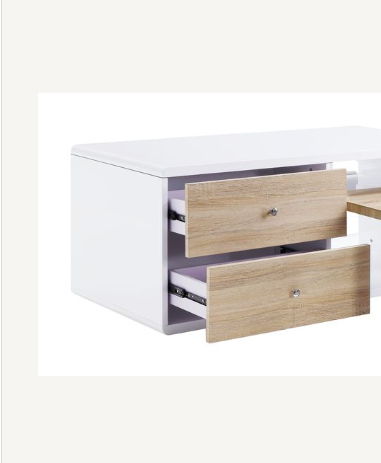 Verux - Mesa de centro de alto brillo - Blanco